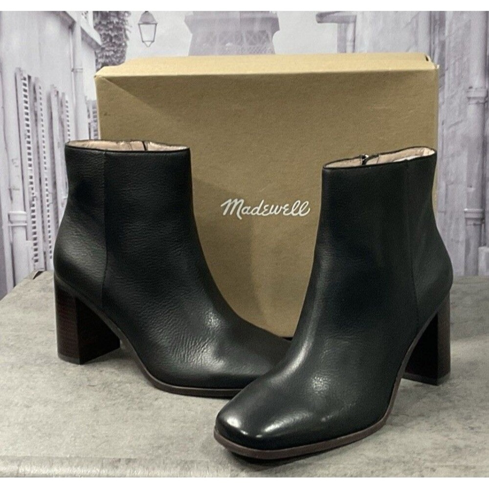 Madewell The Greer Women’s Boot in Leather True Black Size 8